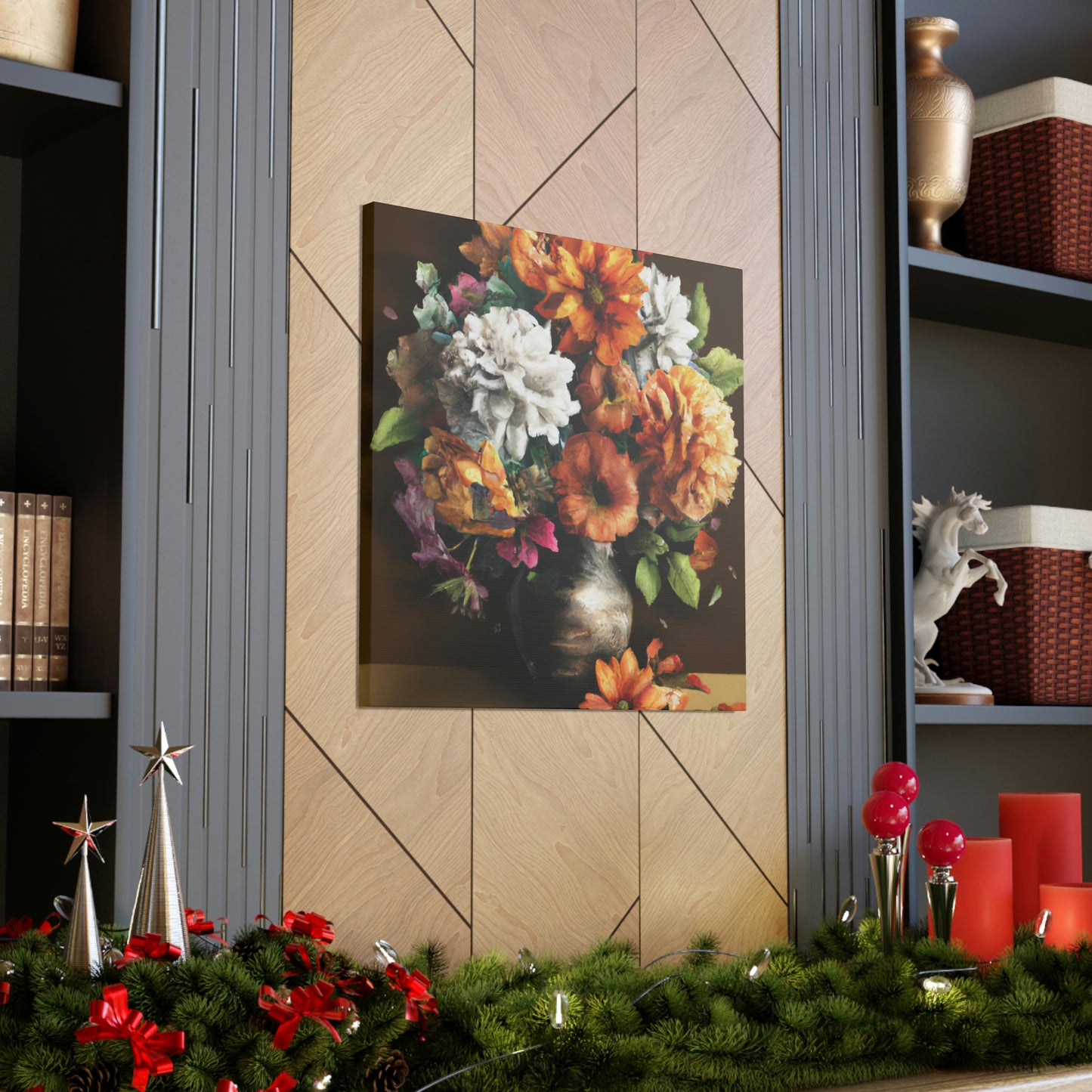 Floral Artistry Vase - Canvas