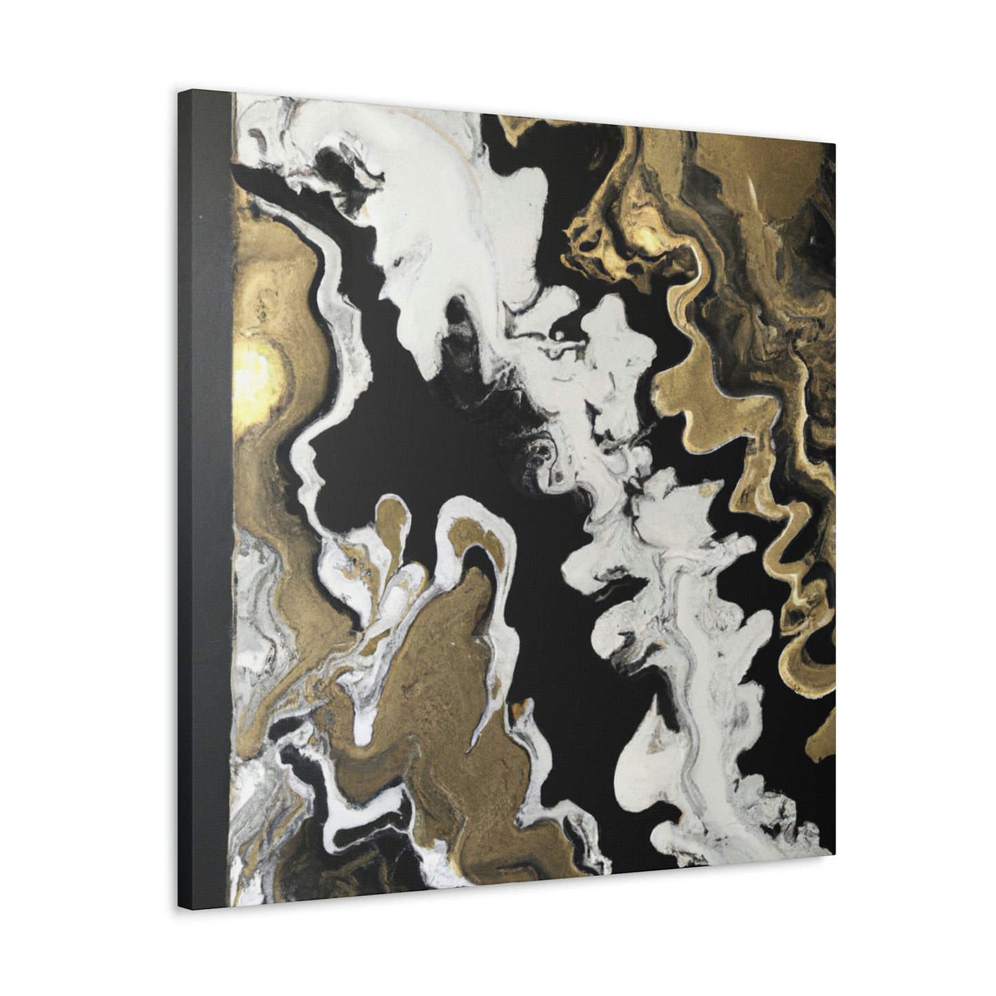 Gold Fluid Cascade. - Canvas