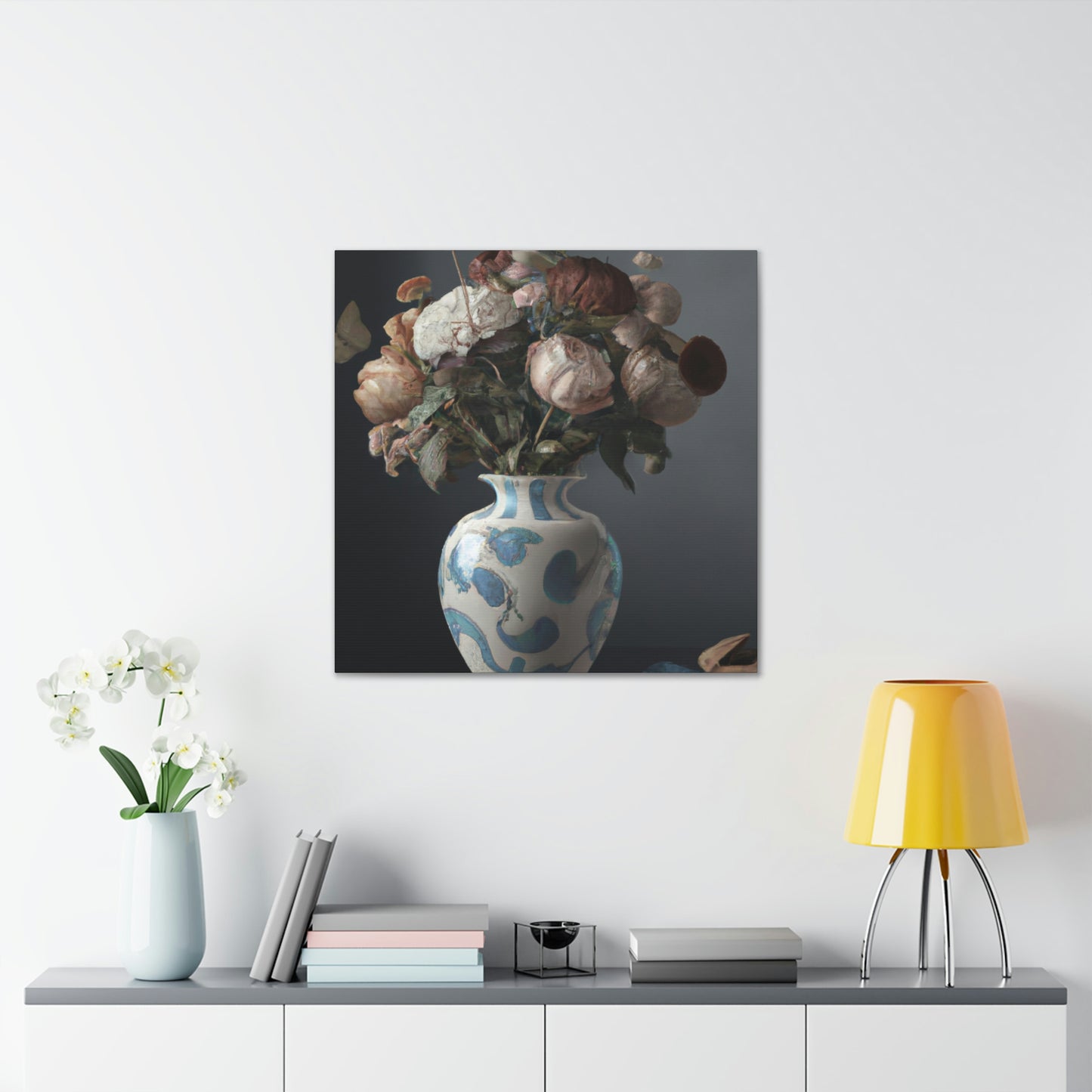 "Floral Finesse Vignette" - Canvas