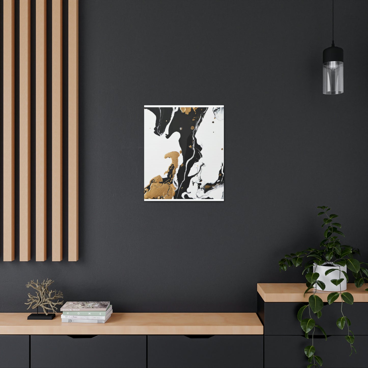 Midnight Gilded Bloom - Canvas