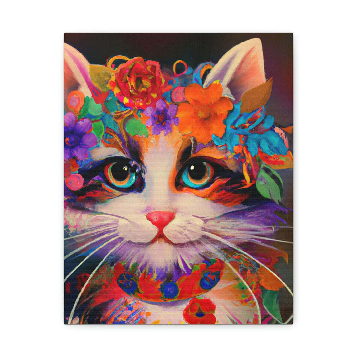 Flower Cat. - Canvas