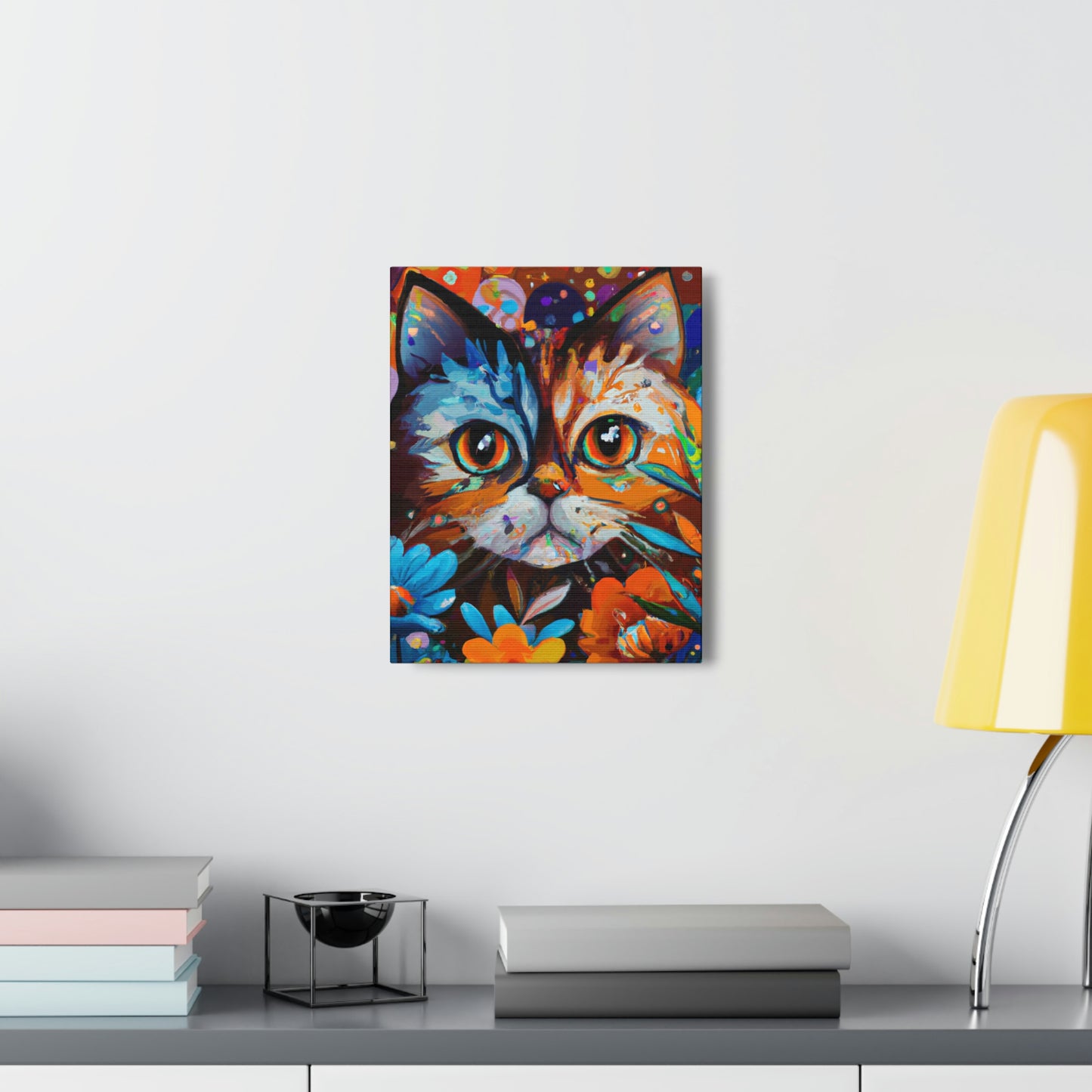 Flower Cat. - Canvas