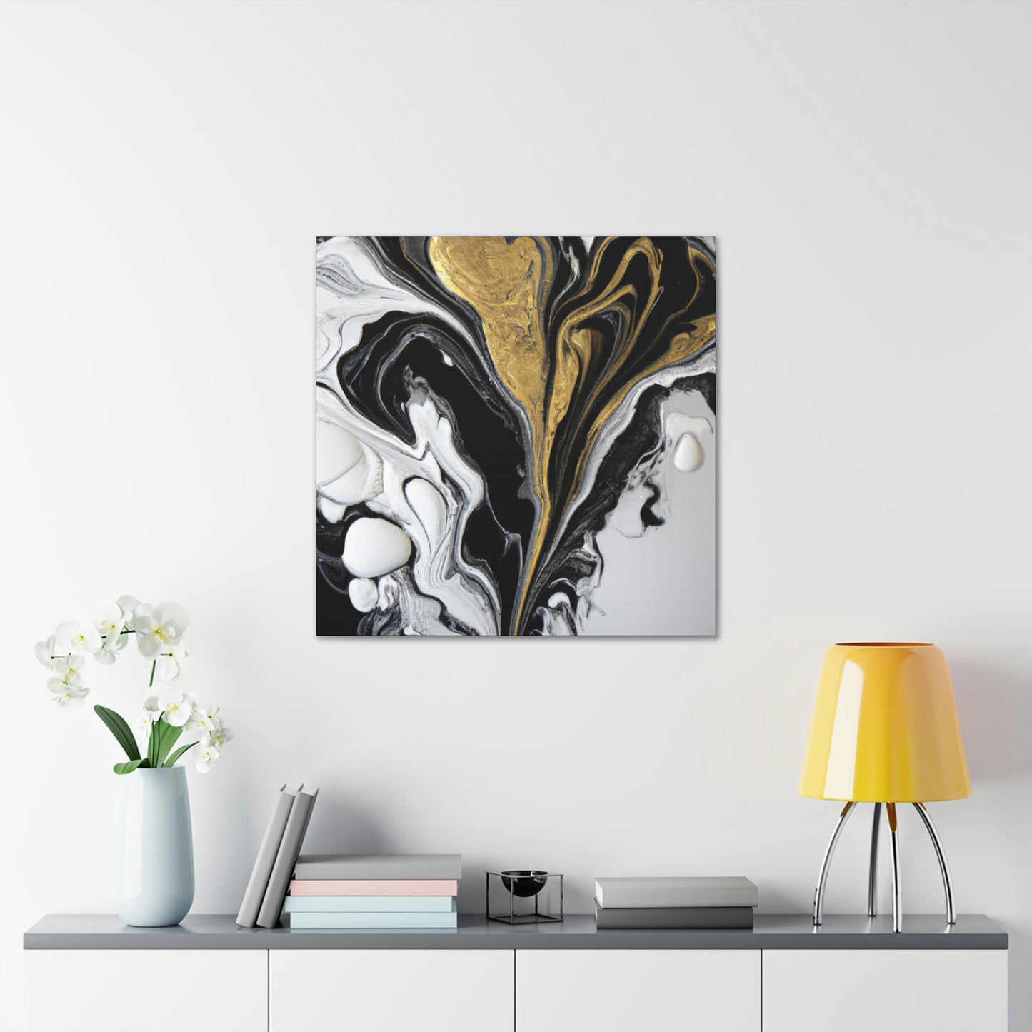 Golden Splatter Mosaic - Canvas