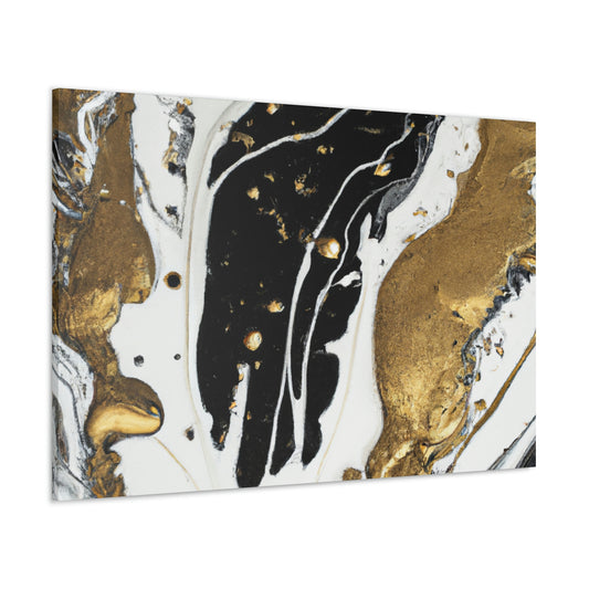 Golden Fluid Fusion - Canvas