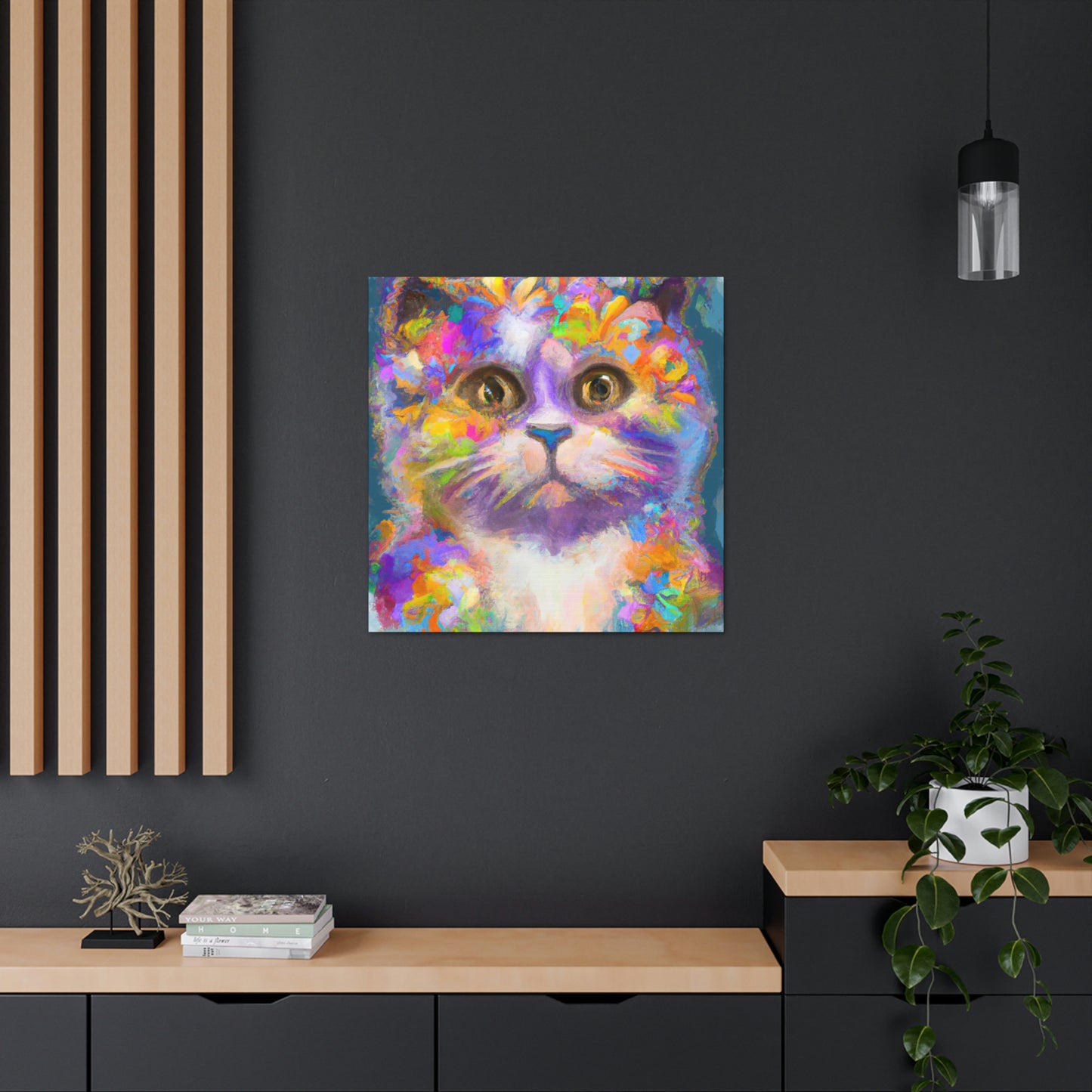 "Cat Rainbow". - Canvas