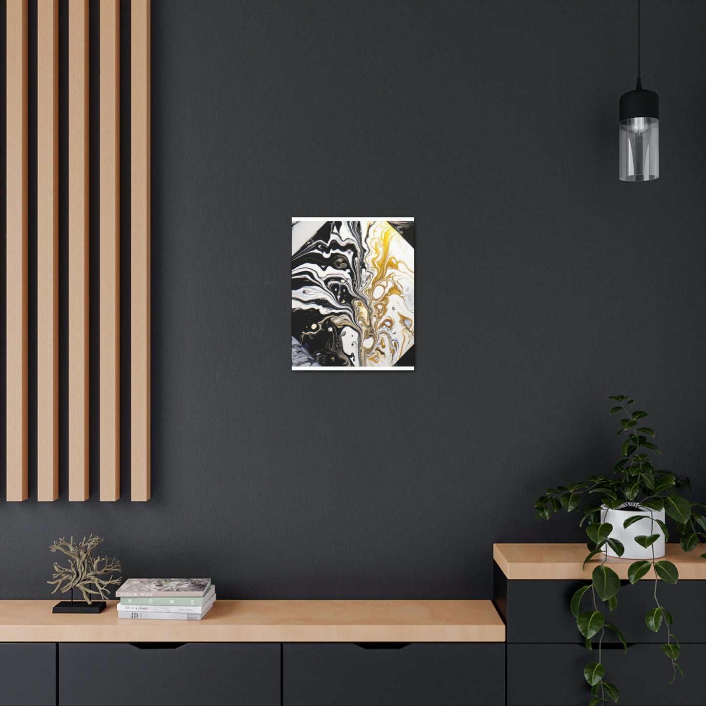 Golden Sparkle Flow. - Canvas