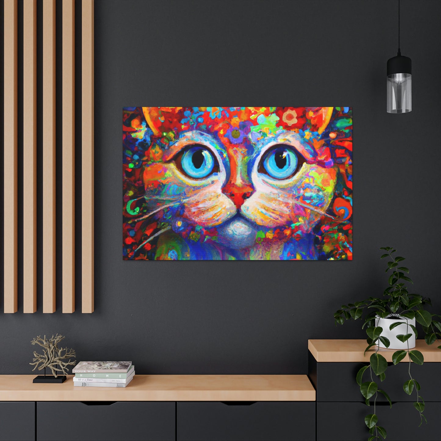 Floral Feline. - Canvas
