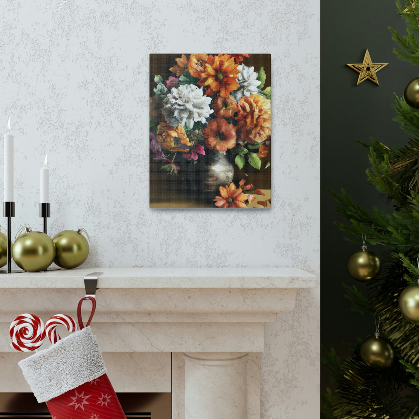 Floral Artistry Vase - Canvas