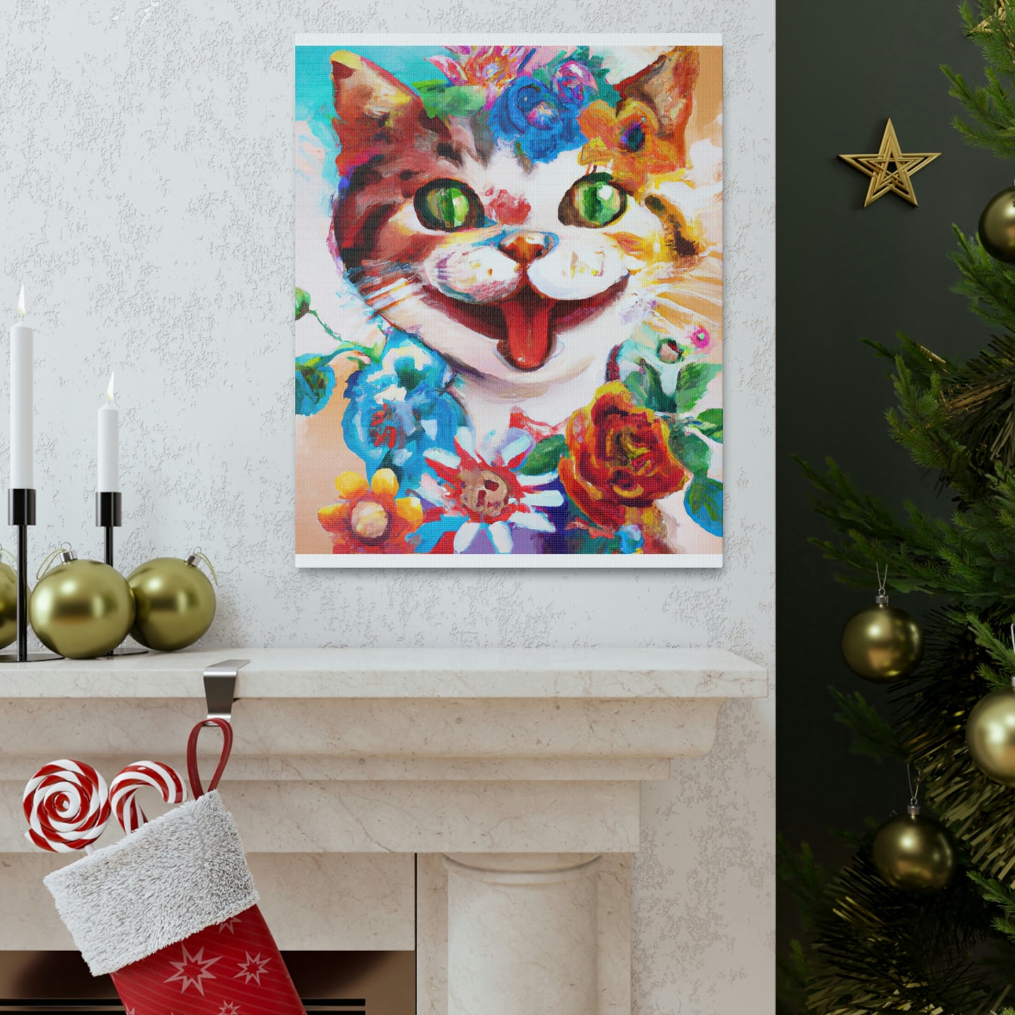 Feline Florals - Canvas