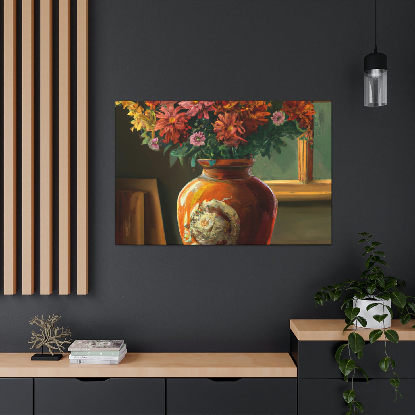 Vaseful of Blooms. - Canvas