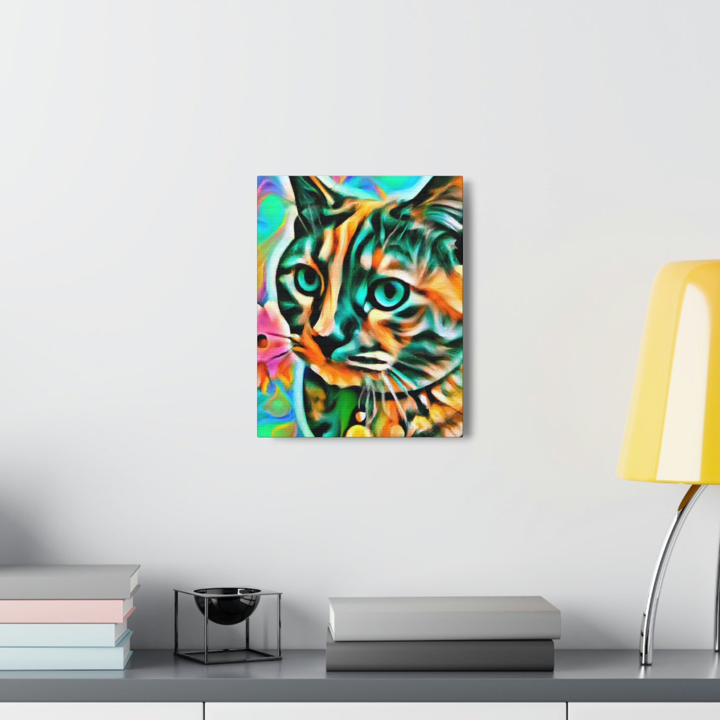 Bright Cat Blooms - Canvas