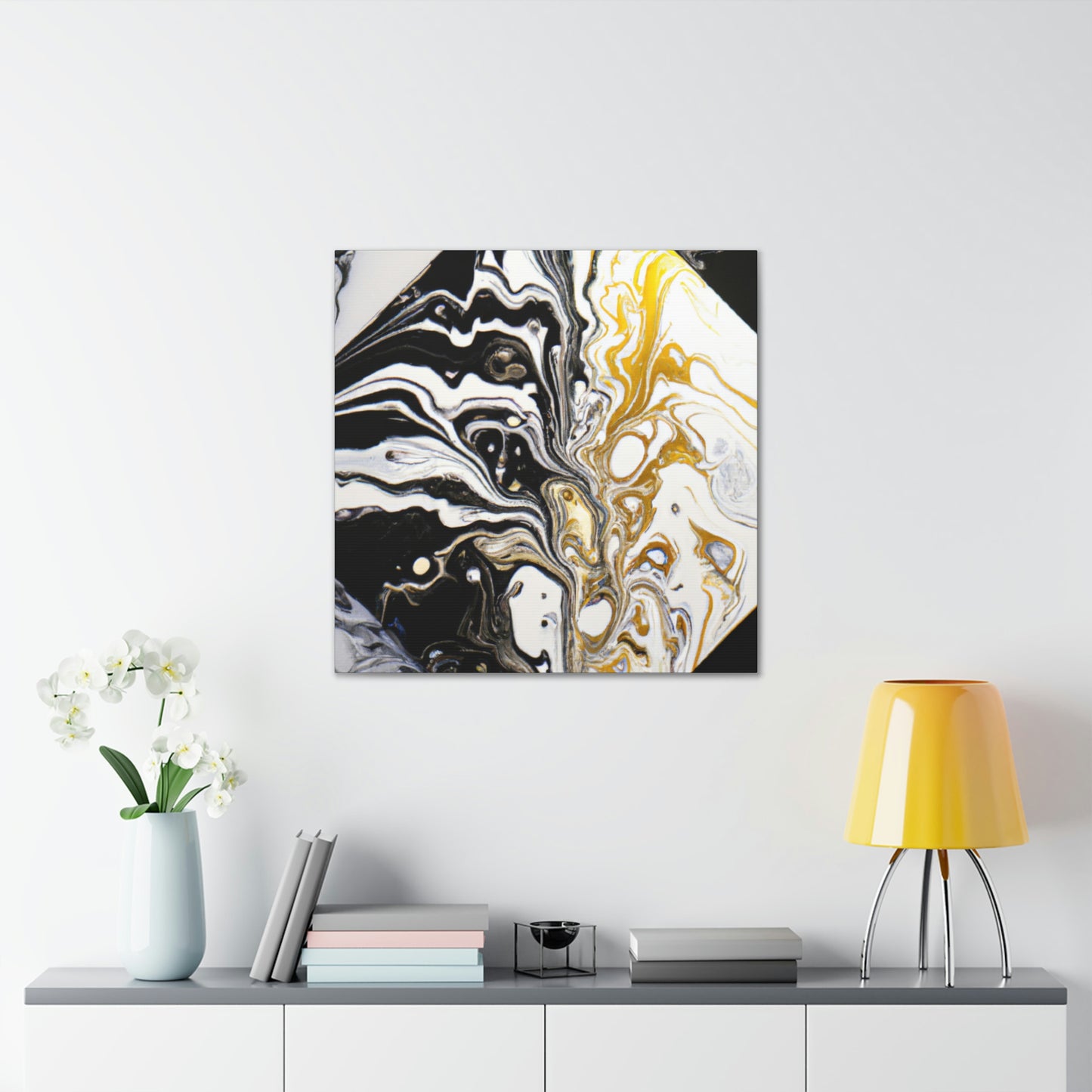 Golden Sparkle Flow. - Canvas