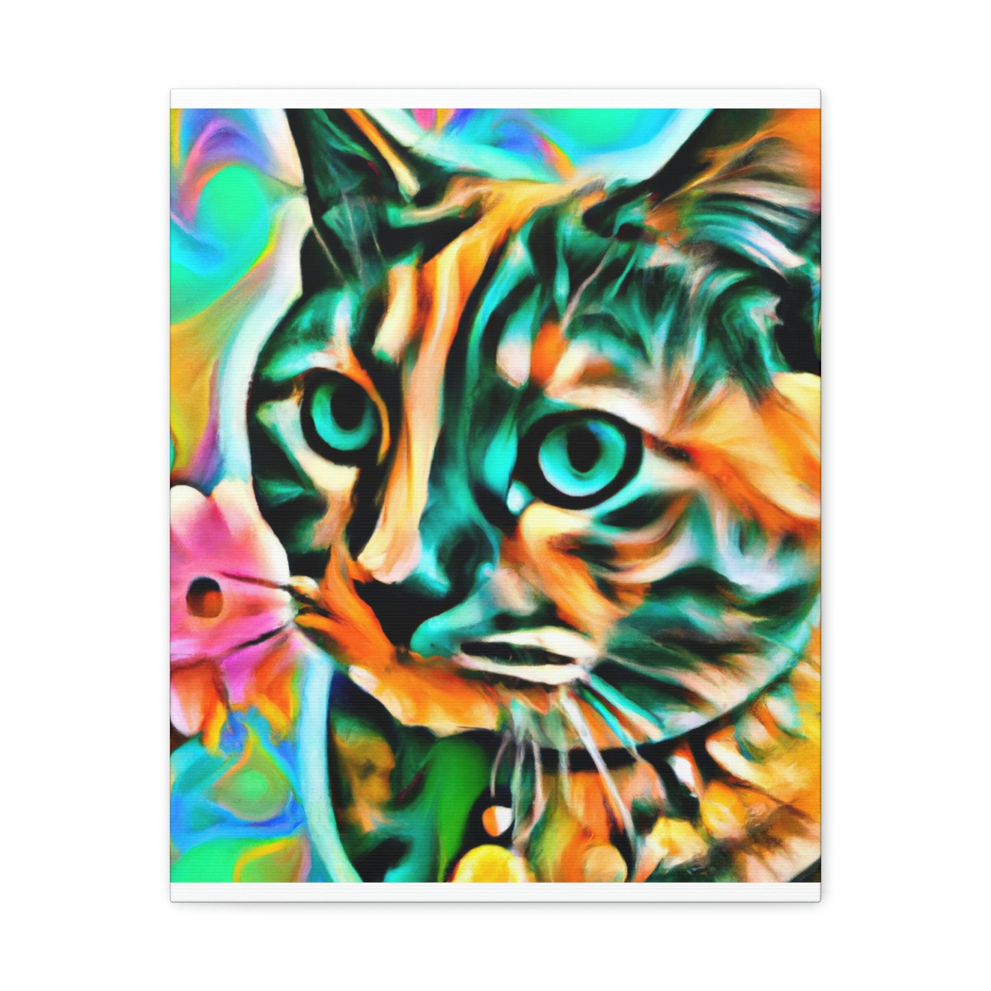 Bright Cat Blooms - Canvas