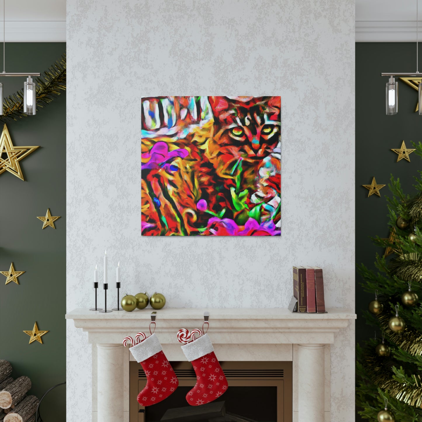1. "Colored Flower Mix"
2. "Multi Flowered Cat"
3. "Digital Room Mix" - Canvas