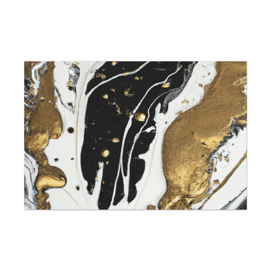 Golden Fluid Fusion - Canvas