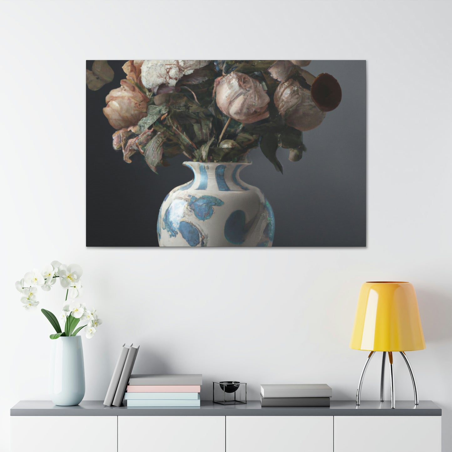 "Floral Finesse Vignette" - Canvas
