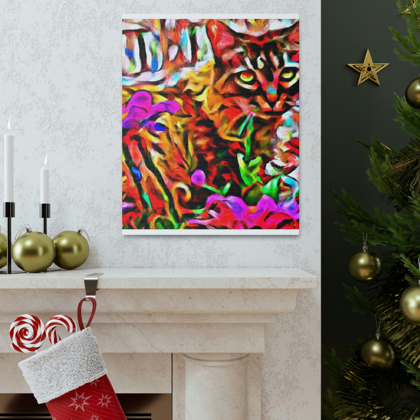1. "Colored Flower Mix"
2. "Multi Flowered Cat"
3. "Digital Room Mix" - Canvas