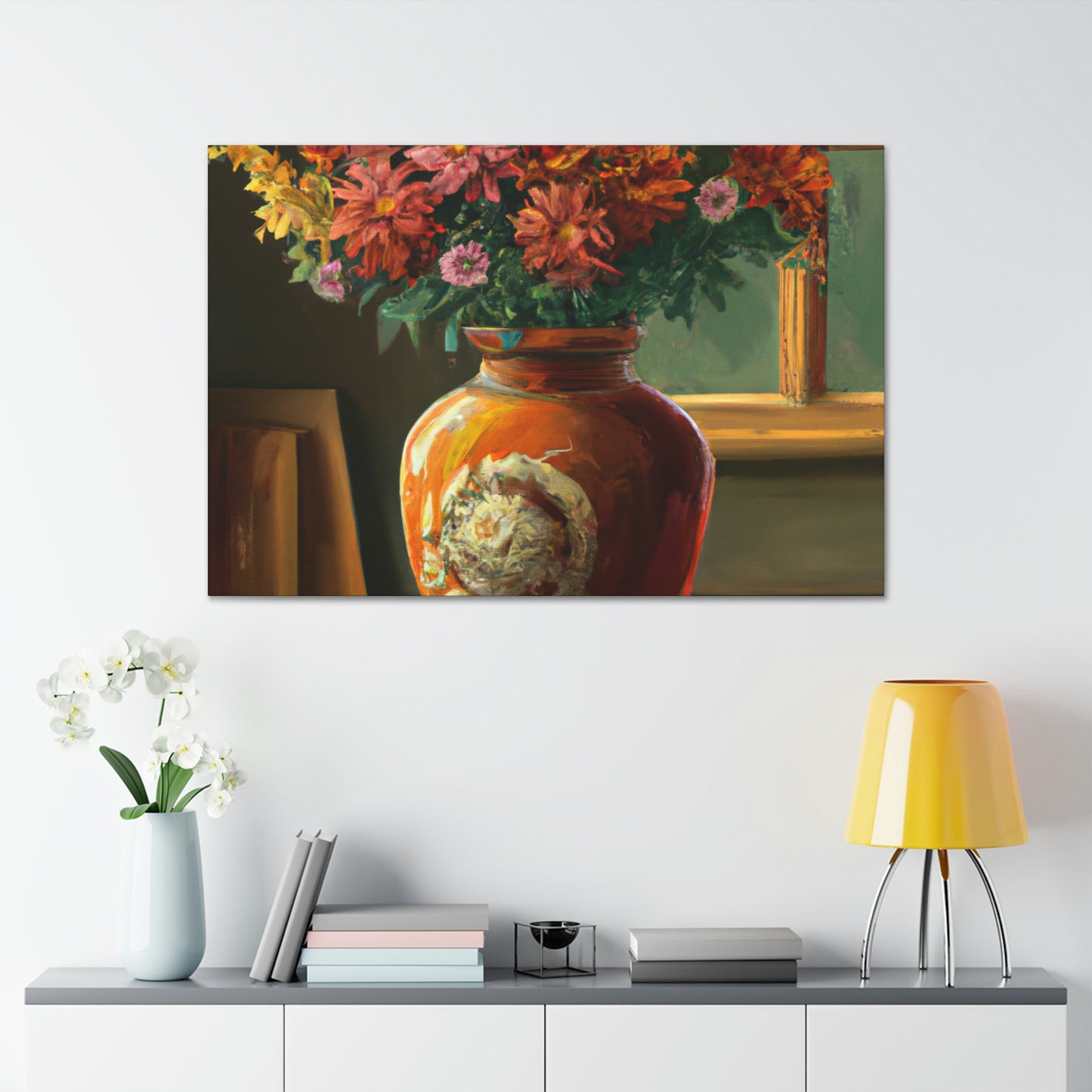 Vaseful of Blooms. - Canvas