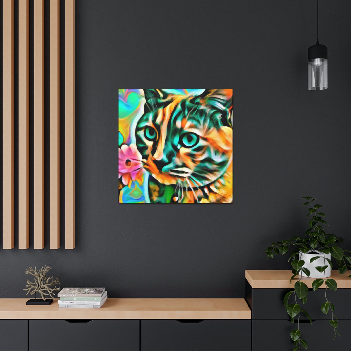 Bright Cat Blooms - Canvas