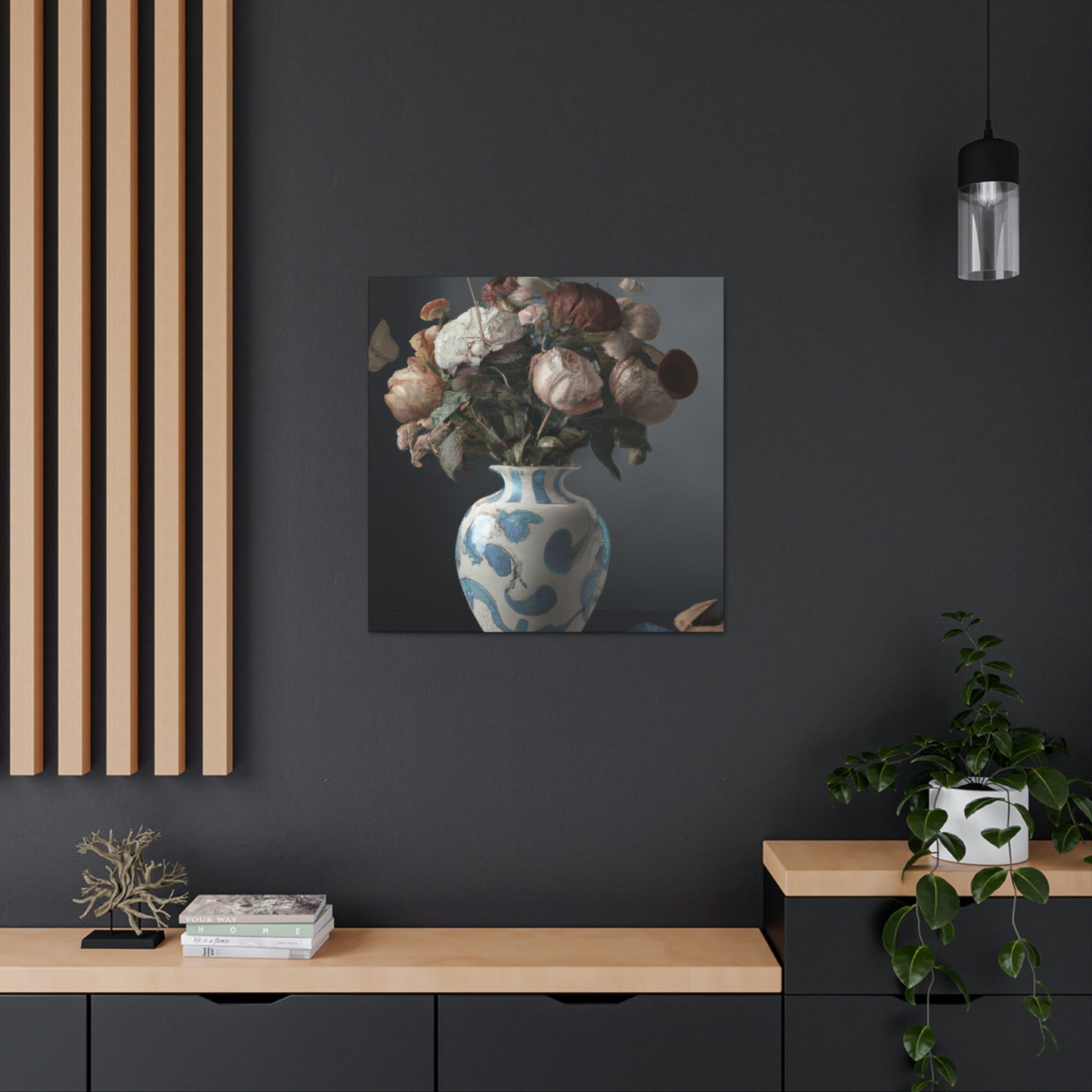 "Floral Finesse Vignette" - Canvas
