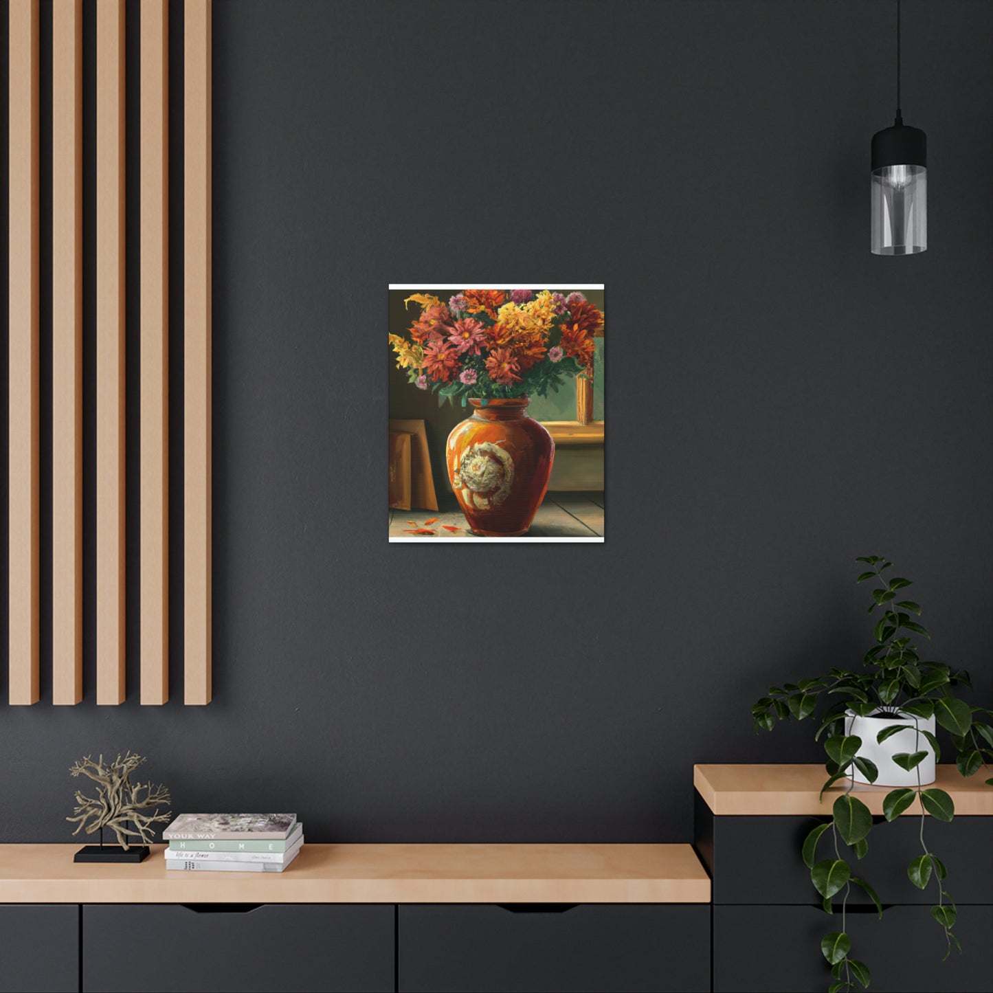 Vaseful of Blooms. - Canvas