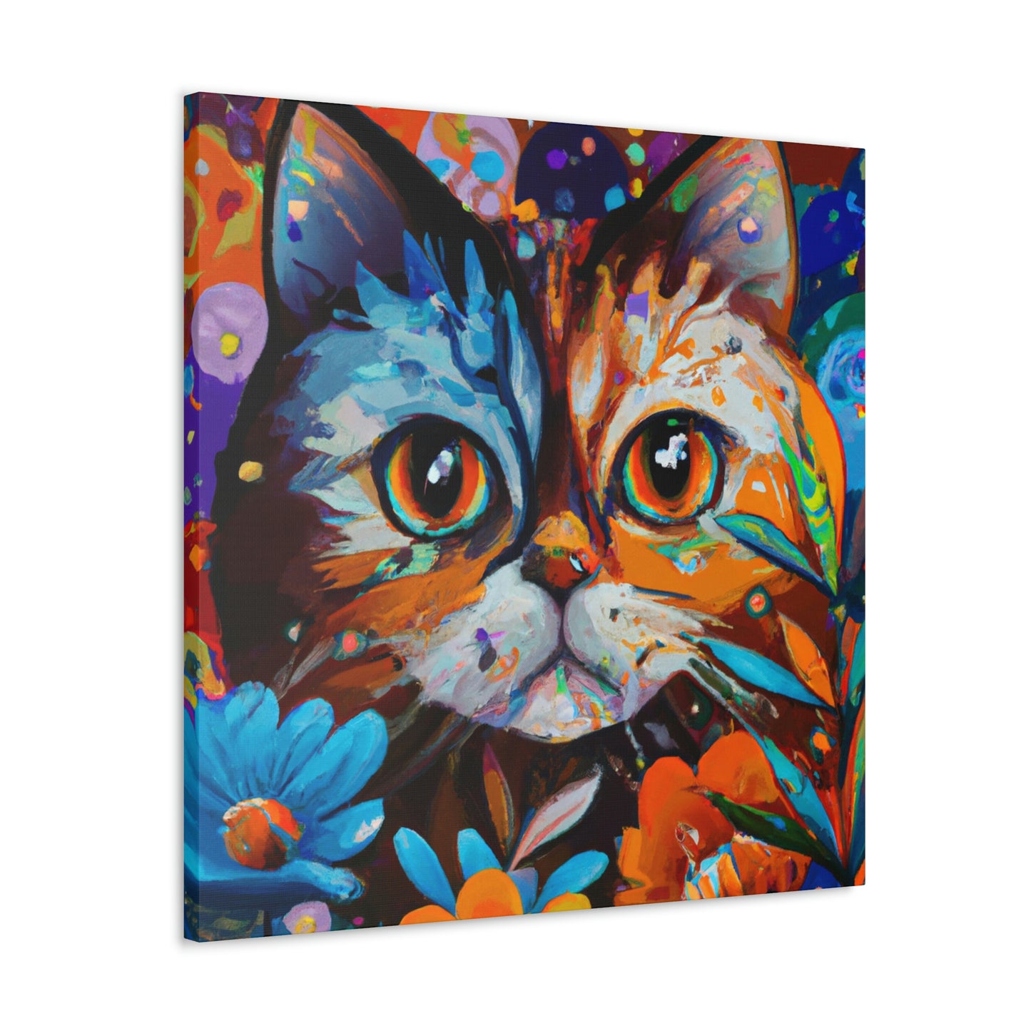 Flower Cat. - Canvas