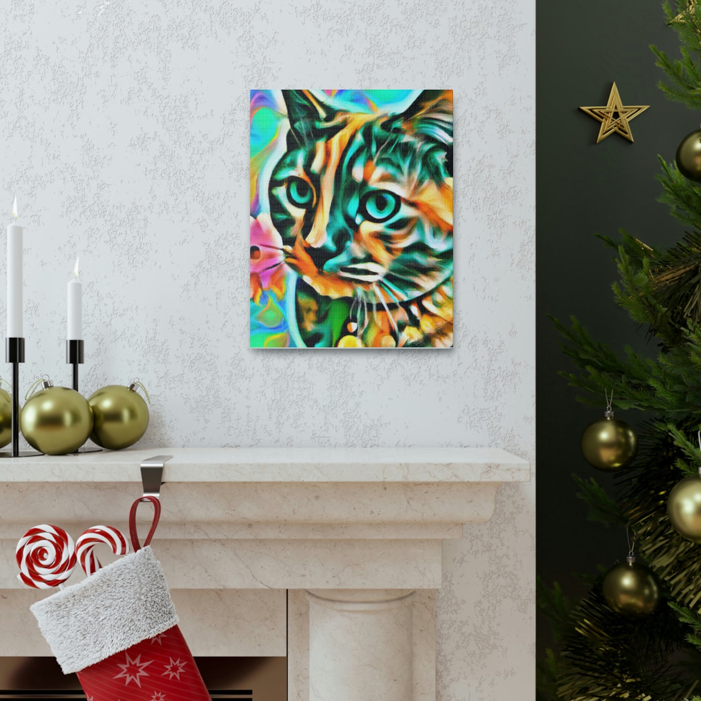 Bright Cat Blooms - Canvas