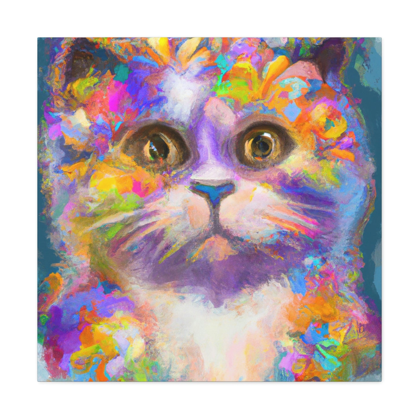 "Cat Rainbow". - Canvas