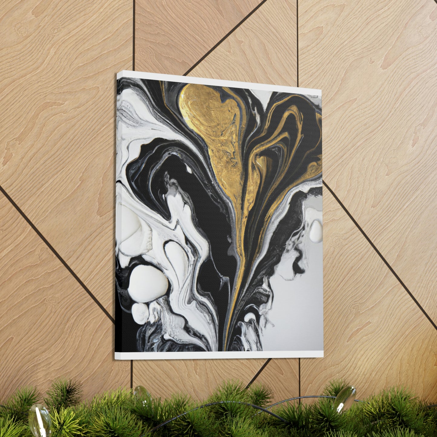 Golden Splatter Mosaic - Canvas