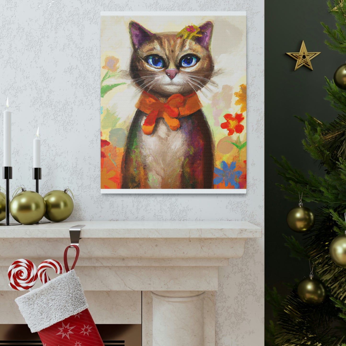 Feline Flora - Canvas