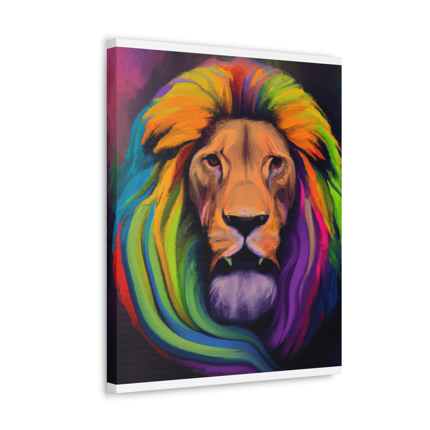 Multicolored Lion Mixture, Artful Roar Dreaming. - Canvas