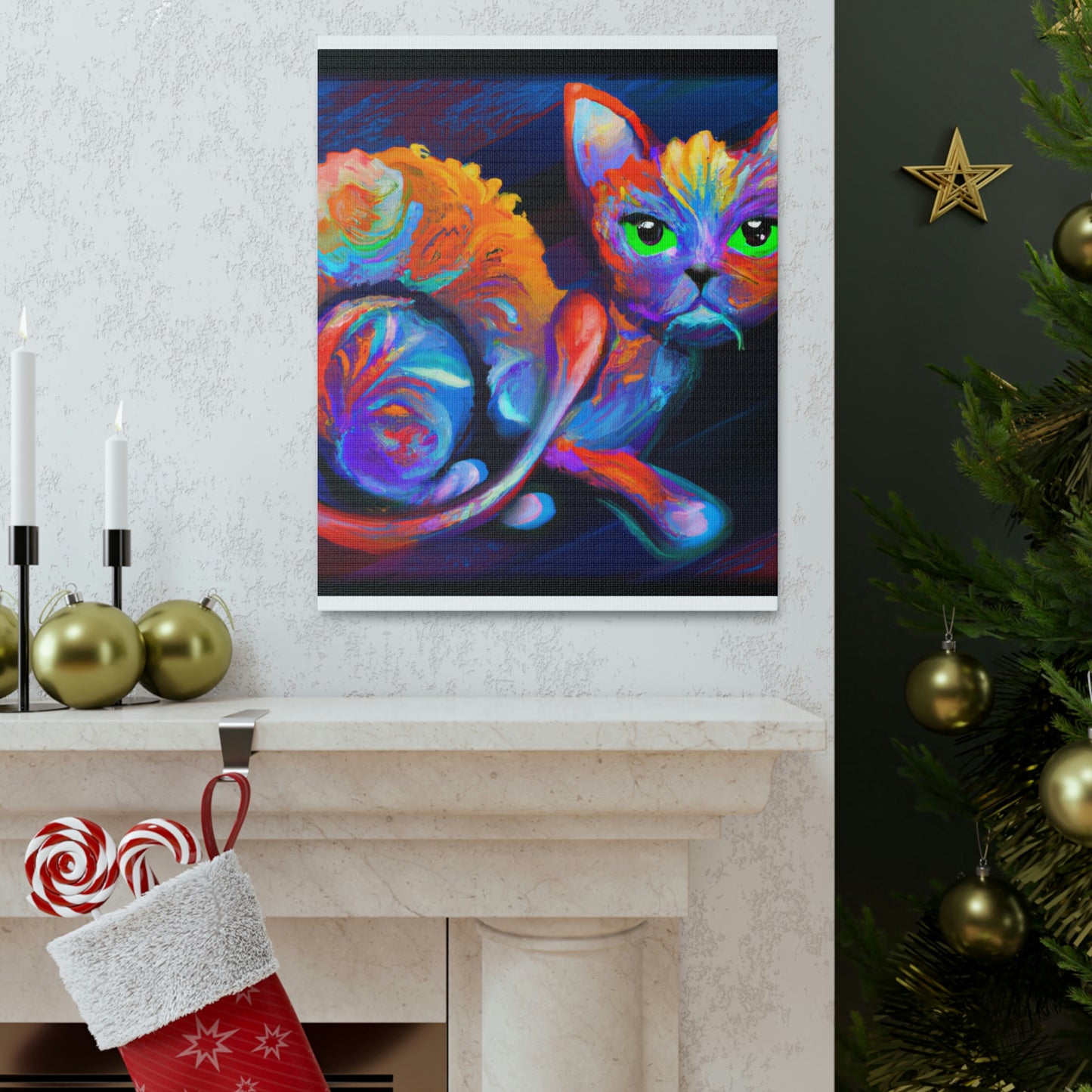 Feline Blooms. - Canvas