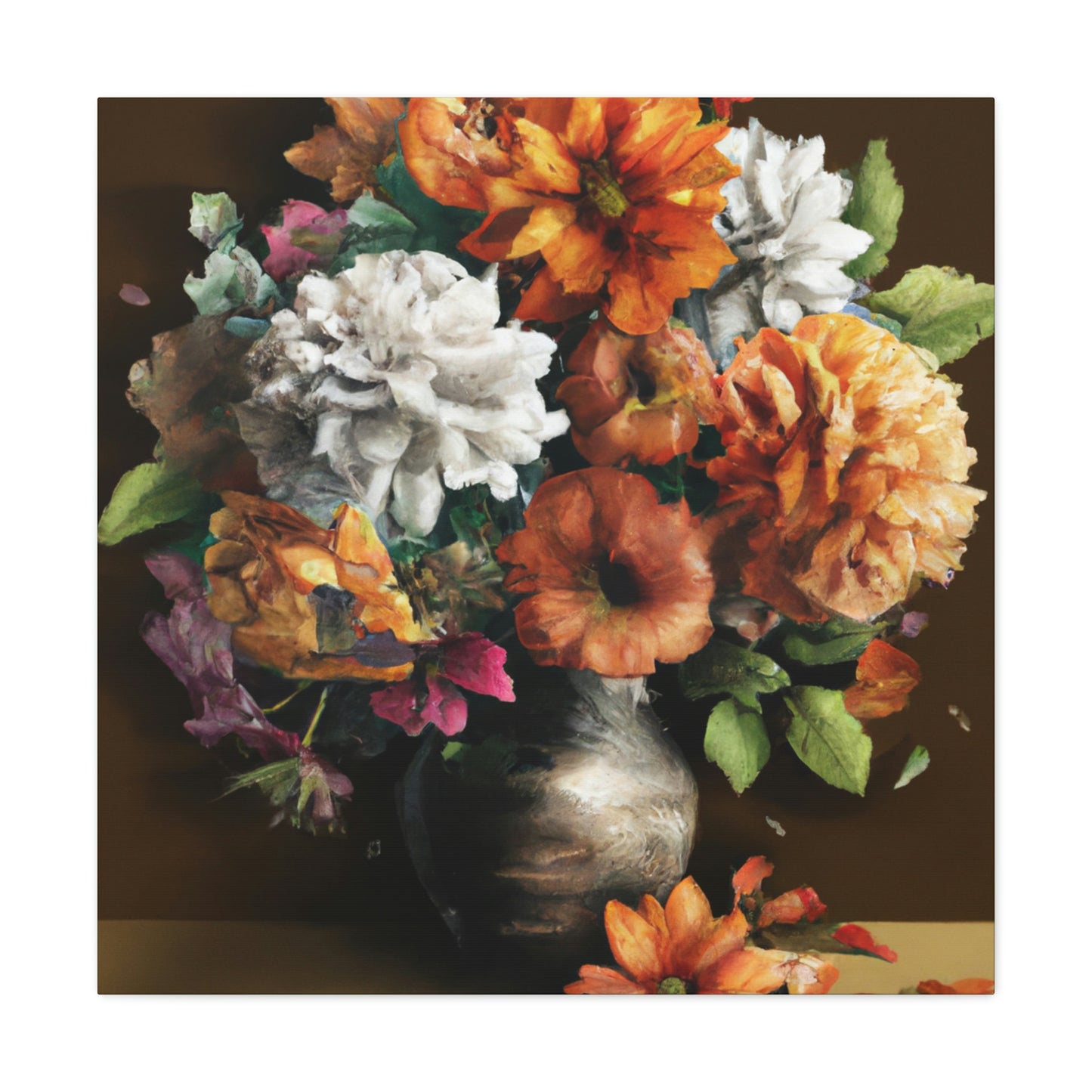 Floral Artistry Vase - Canvas
