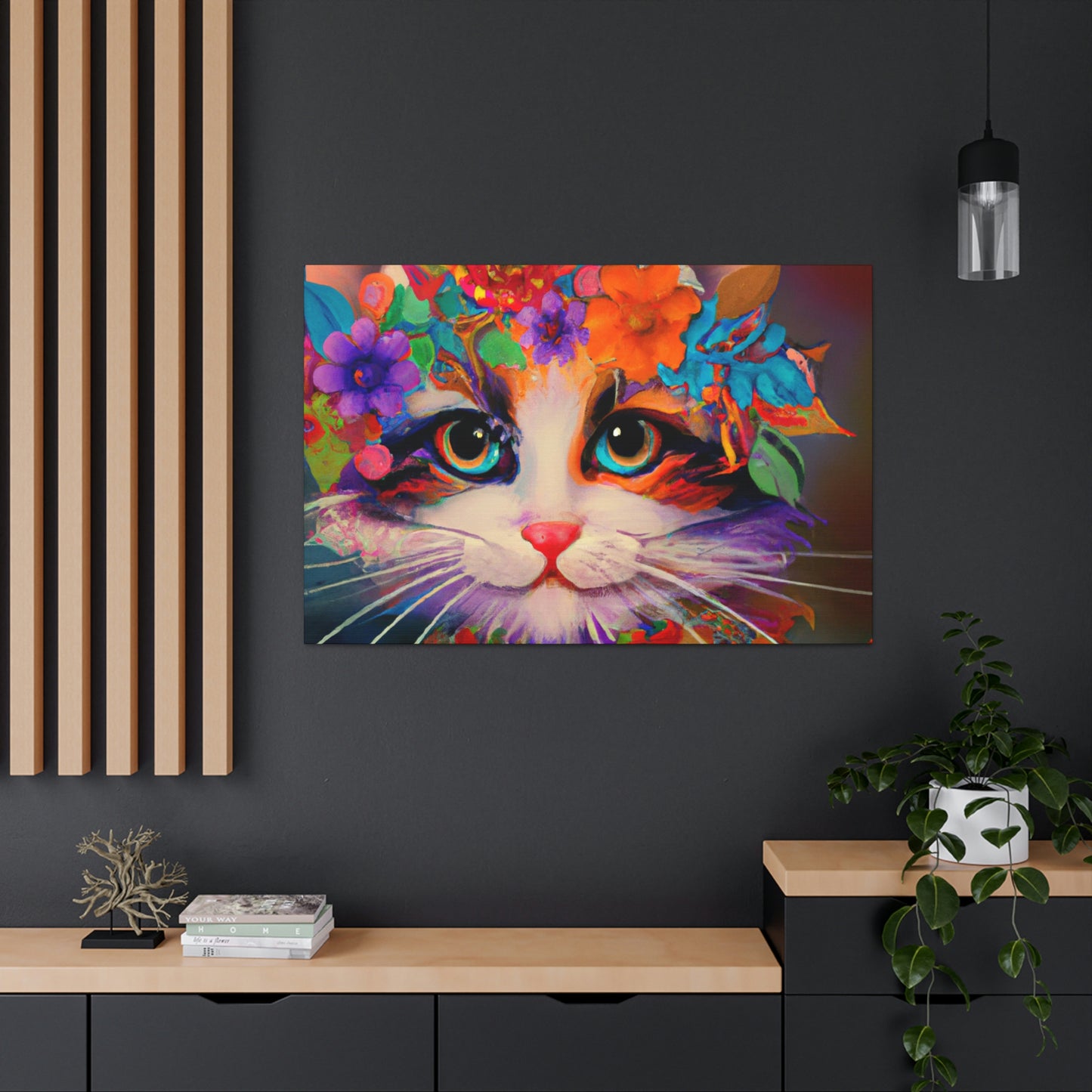 Flower Cat. - Canvas