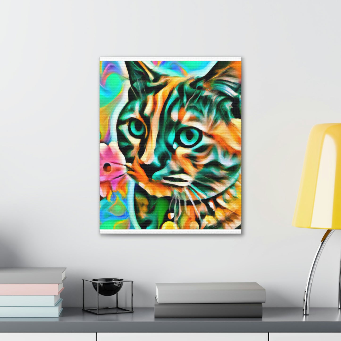 Bright Cat Blooms - Canvas