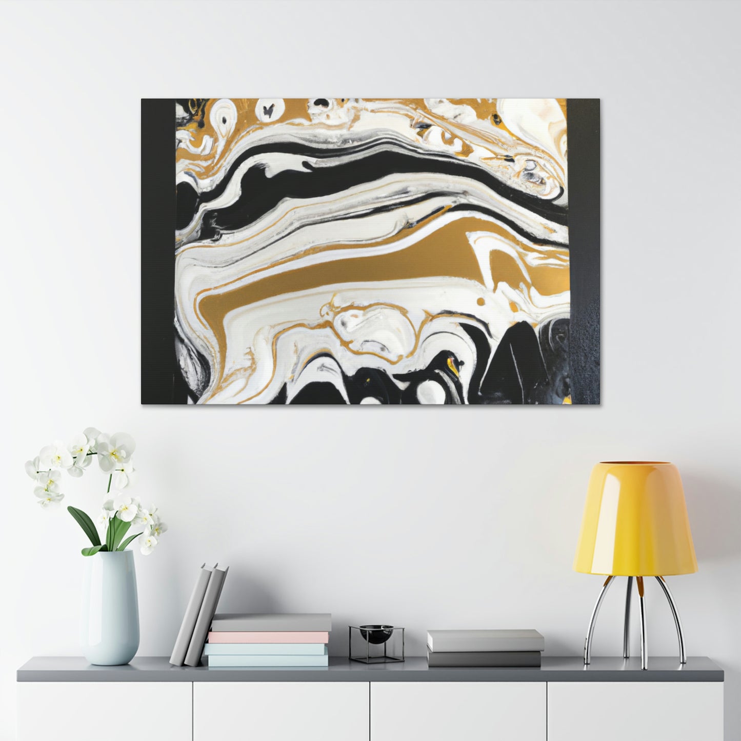Golden Flux Swirls - Canvas