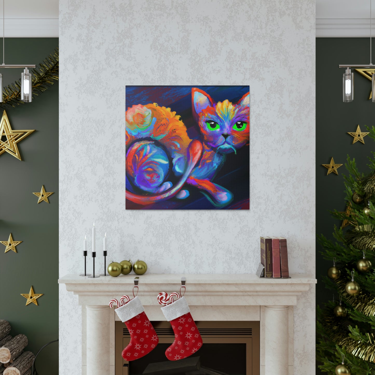 Feline Blooms. - Canvas