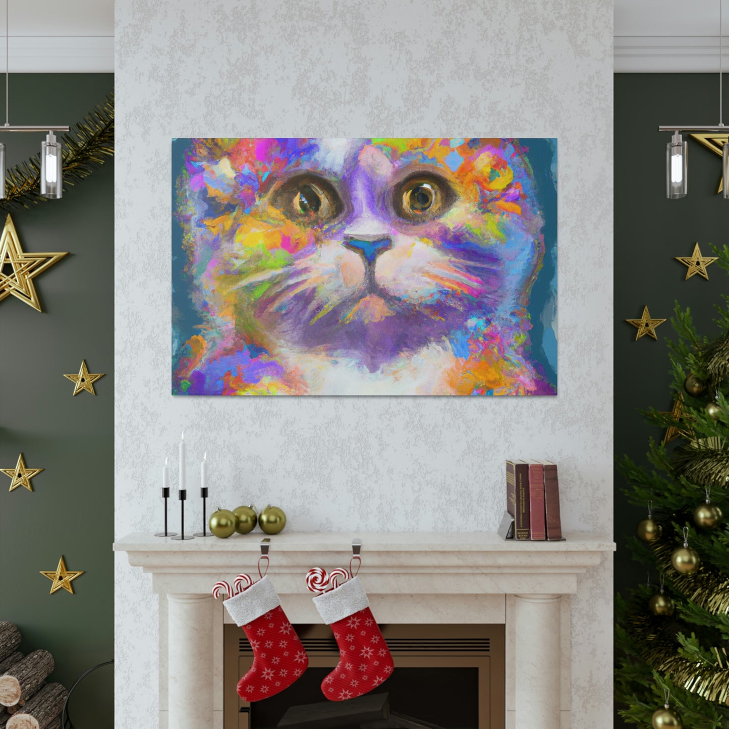 "Cat Rainbow". - Canvas