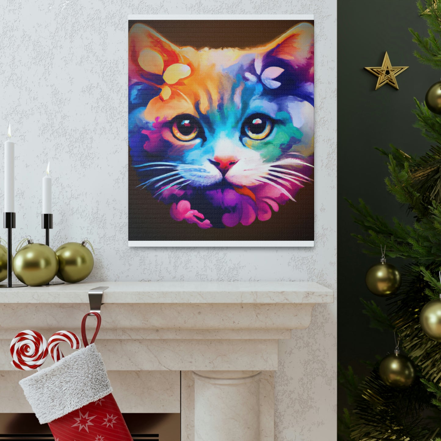 Vibrant Feline. - Canvas