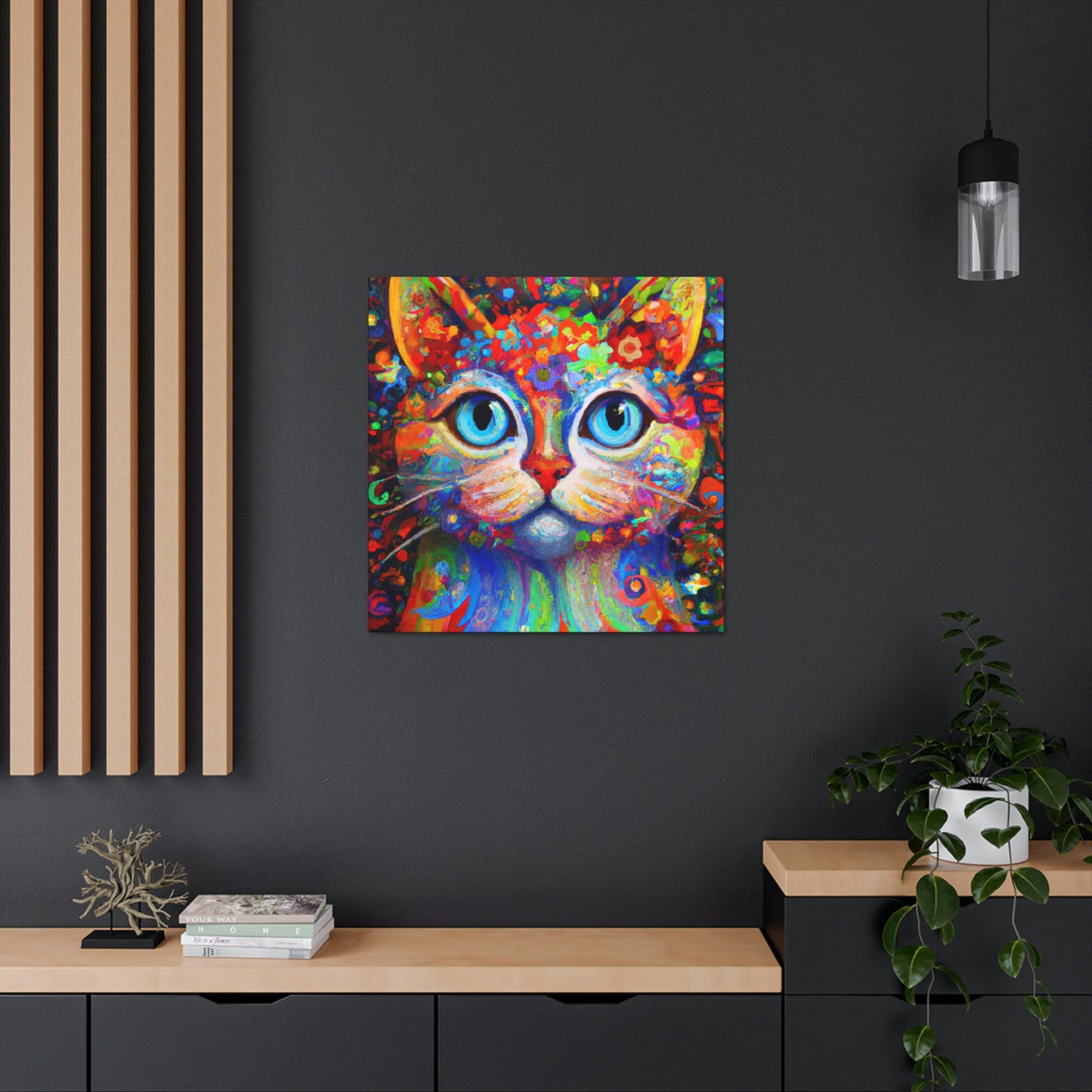 Floral Feline. - Canvas