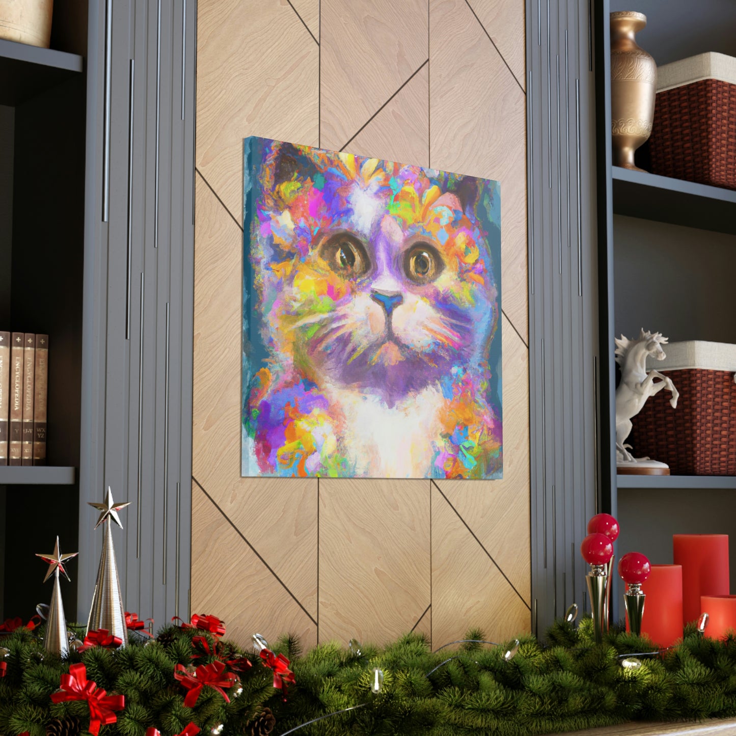 "Cat Rainbow". - Canvas