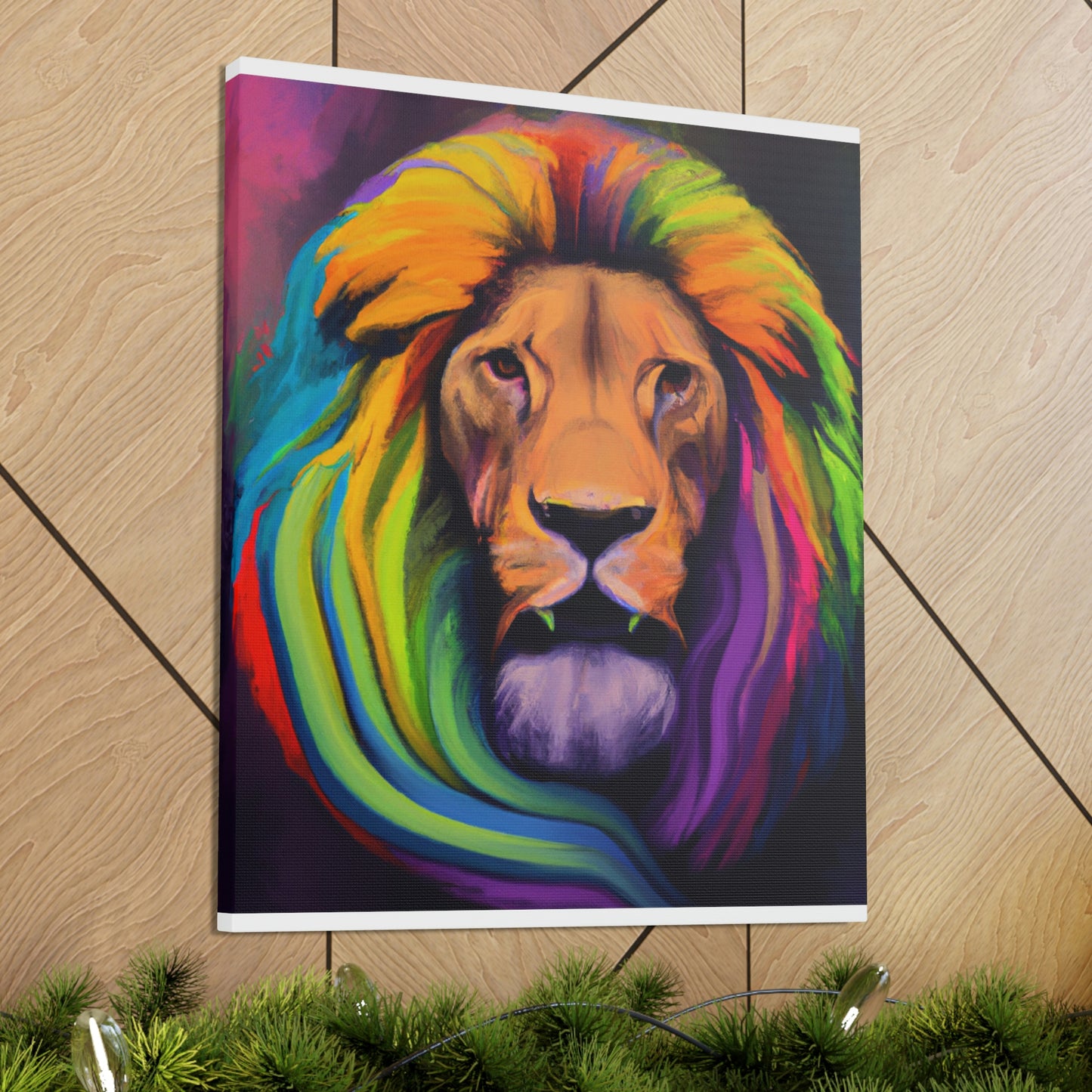 Multicolored Lion Mixture, Artful Roar Dreaming. - Canvas