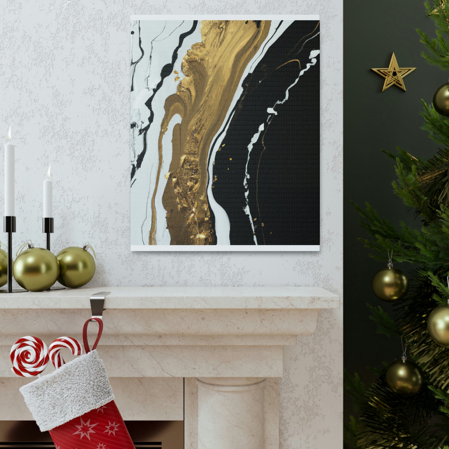 Golden Flow Fusion - Canvas