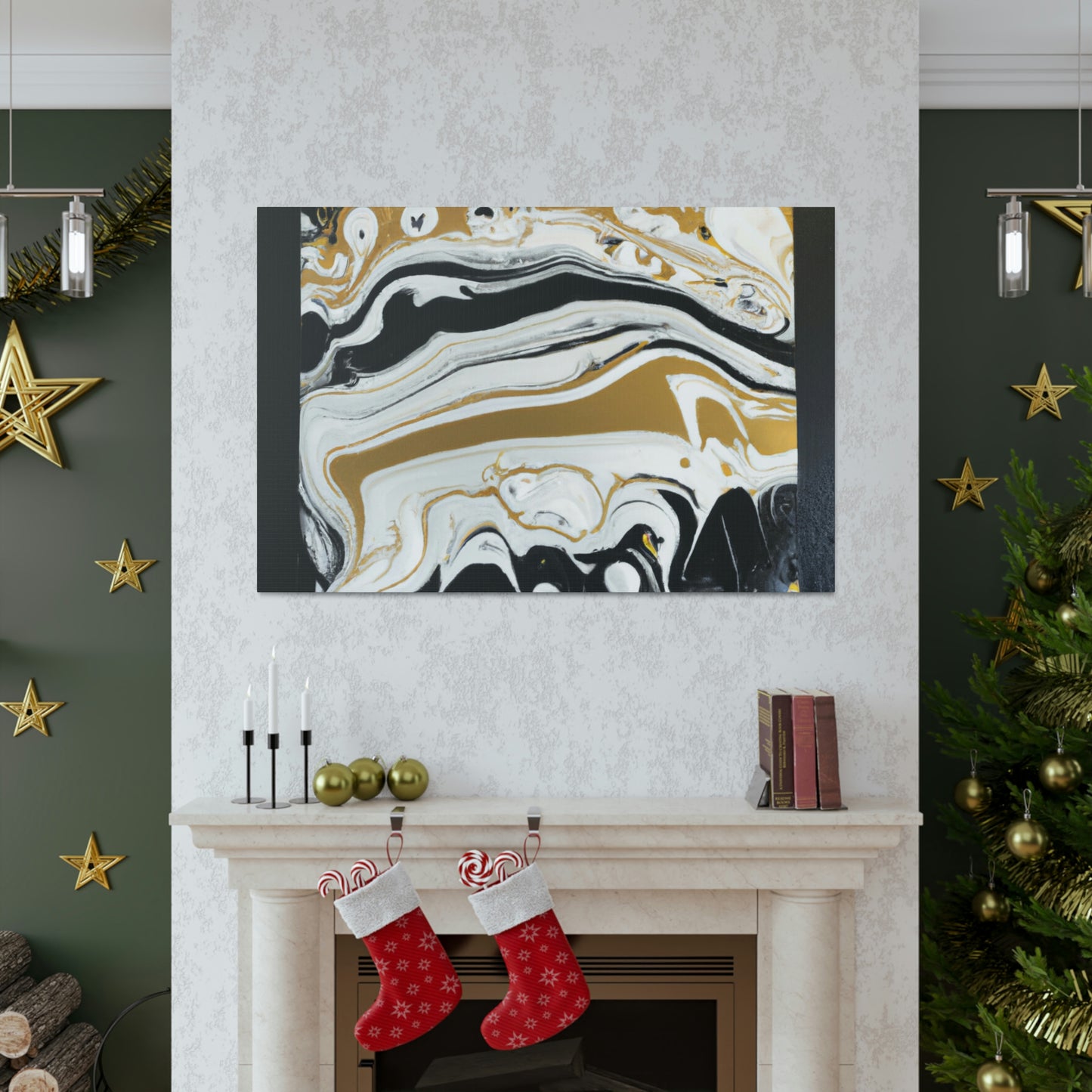 Golden Flux Swirls - Canvas