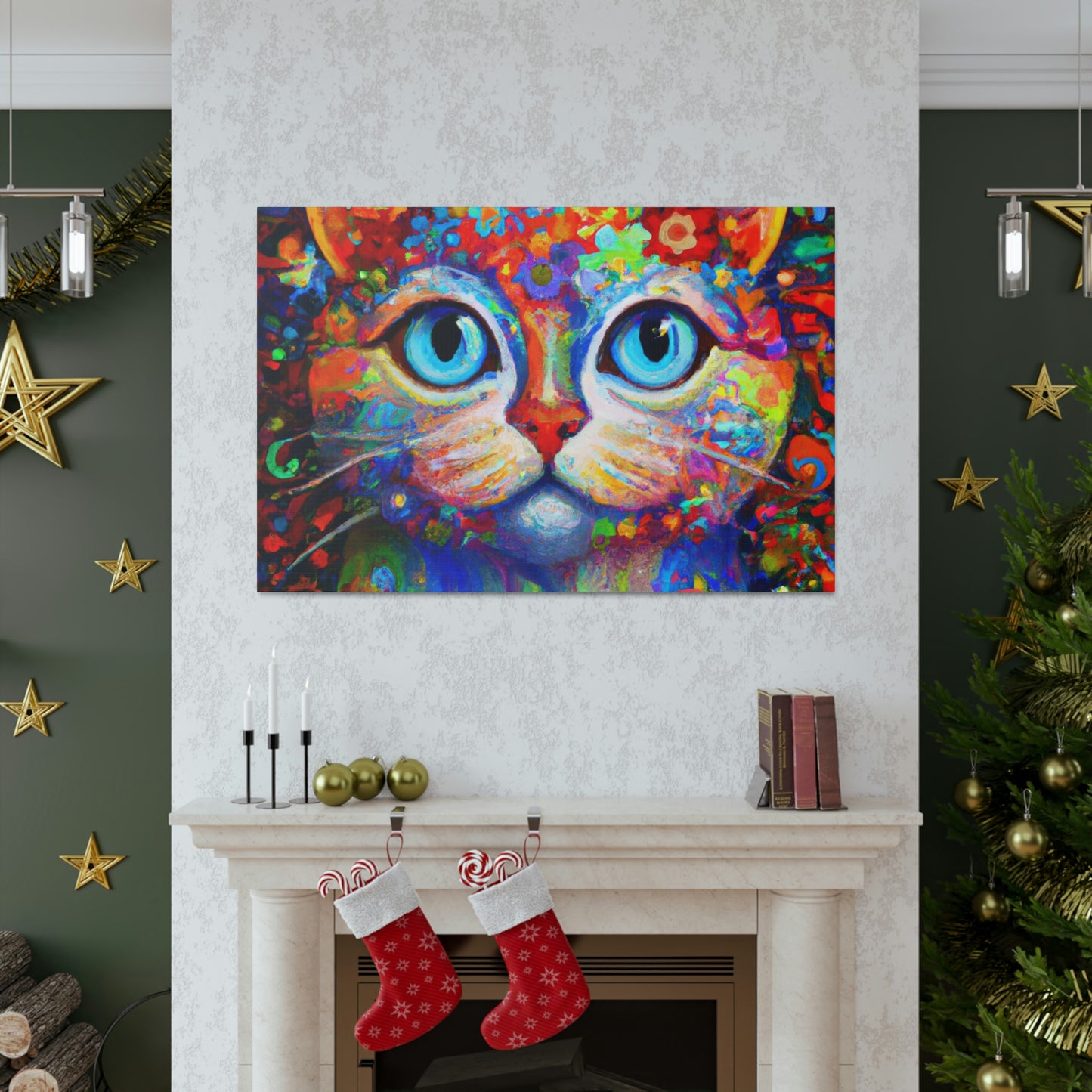 Floral Feline. - Canvas