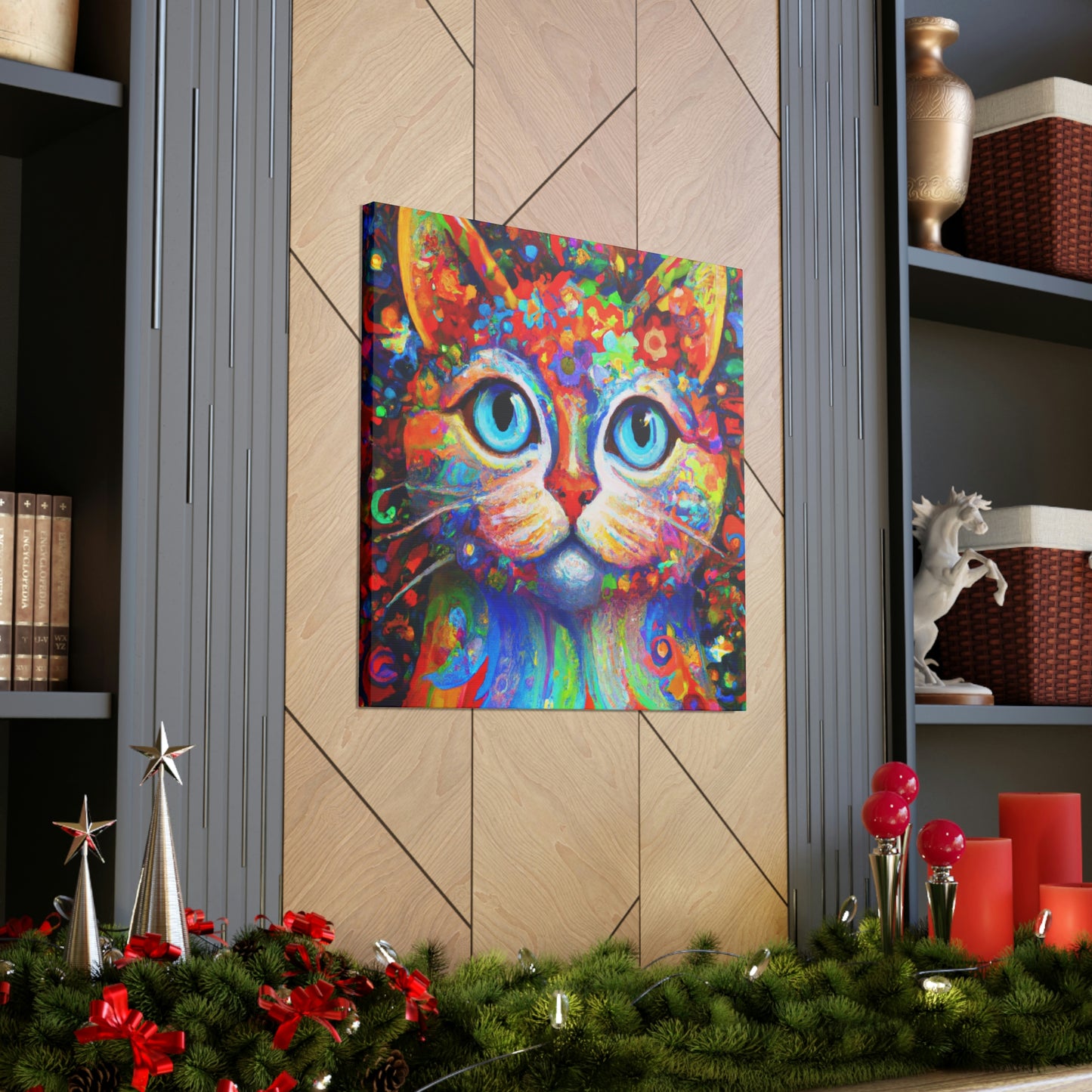 Floral Feline. - Canvas