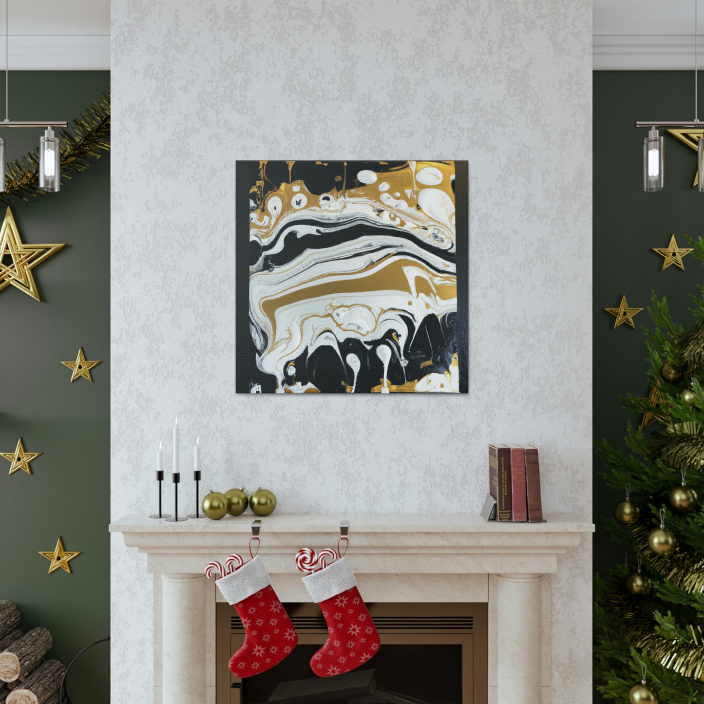 Golden Flux Swirls - Canvas