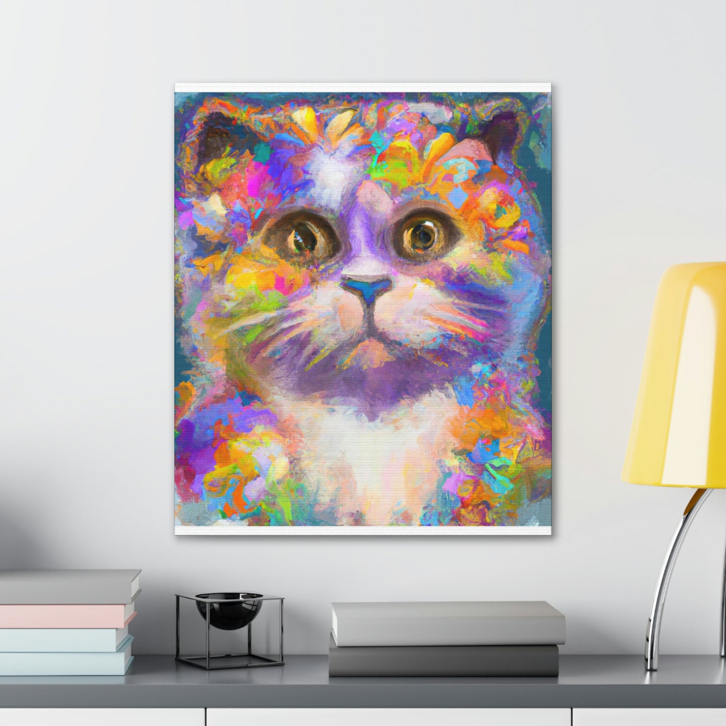 "Cat Rainbow". - Canvas