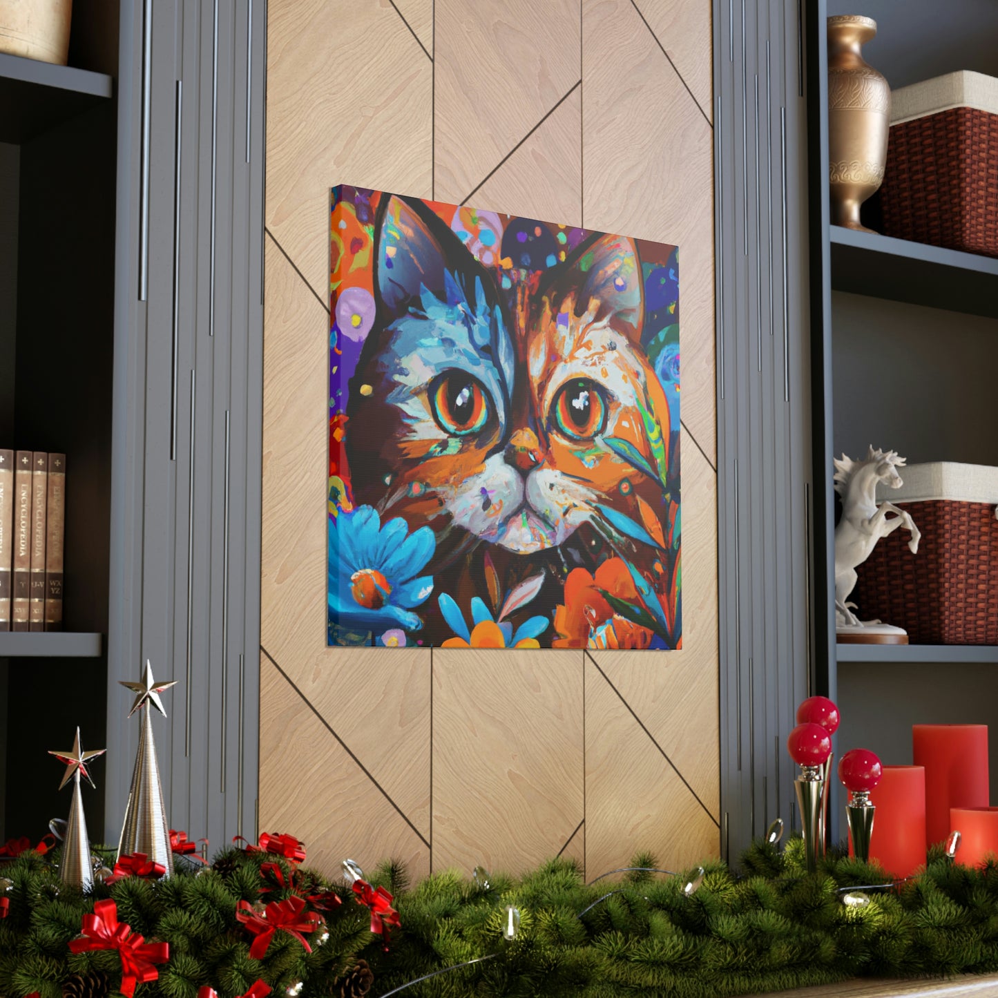 Flower Cat. - Canvas