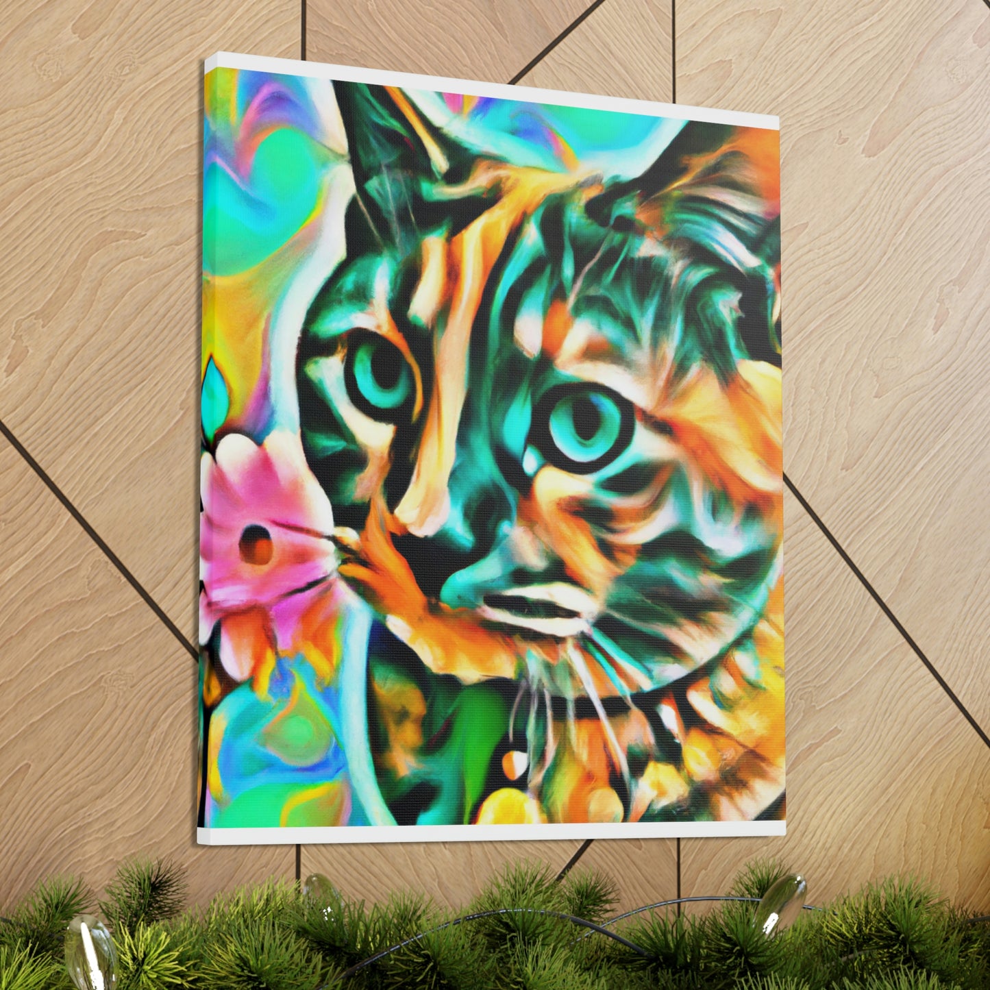 Bright Cat Blooms - Canvas